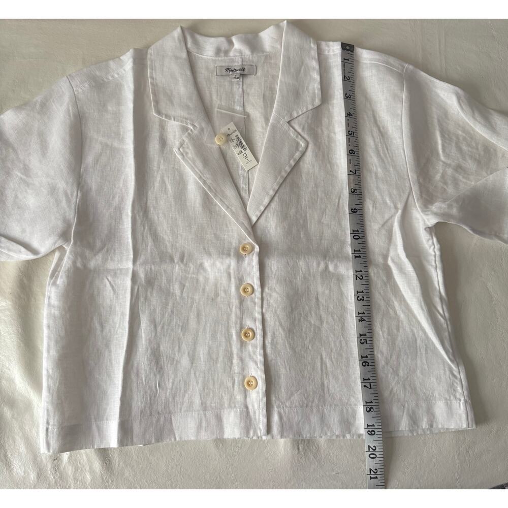 New Madewell 100% Linen Resort Shirt in Eyelet White Size M - Picture 10 of 10